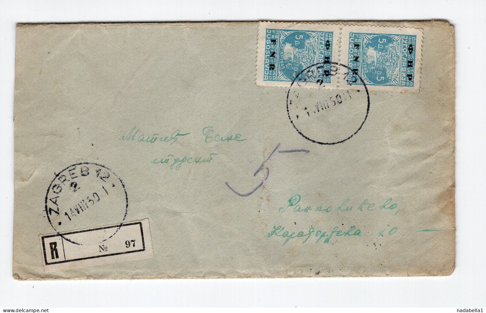 1950. YUGOSLAVIA,CROATIA,ZAGREB,RECORDED COVER TO RANKOVIĆEVO / KRALJEVO - Lettres & Documents