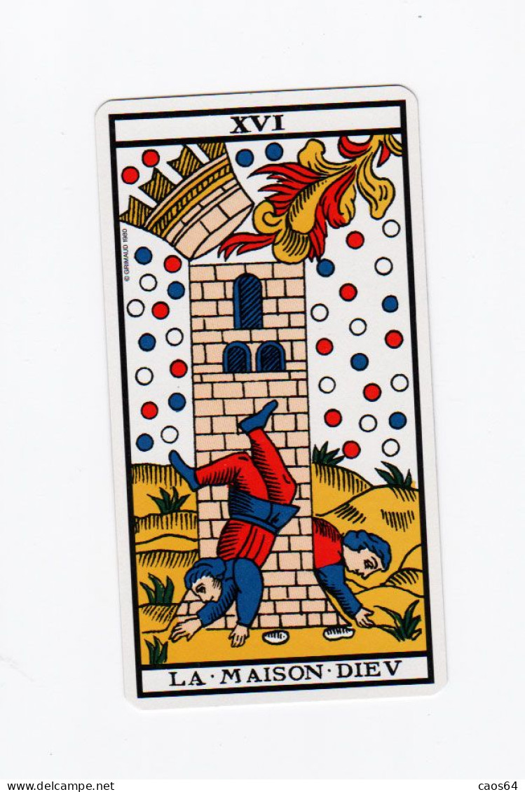 LA MAISON DIEV XVI Grimaud 1980 Tarot De Marseille 12,5 X 6,5 Cm. - Carte Da Gioco