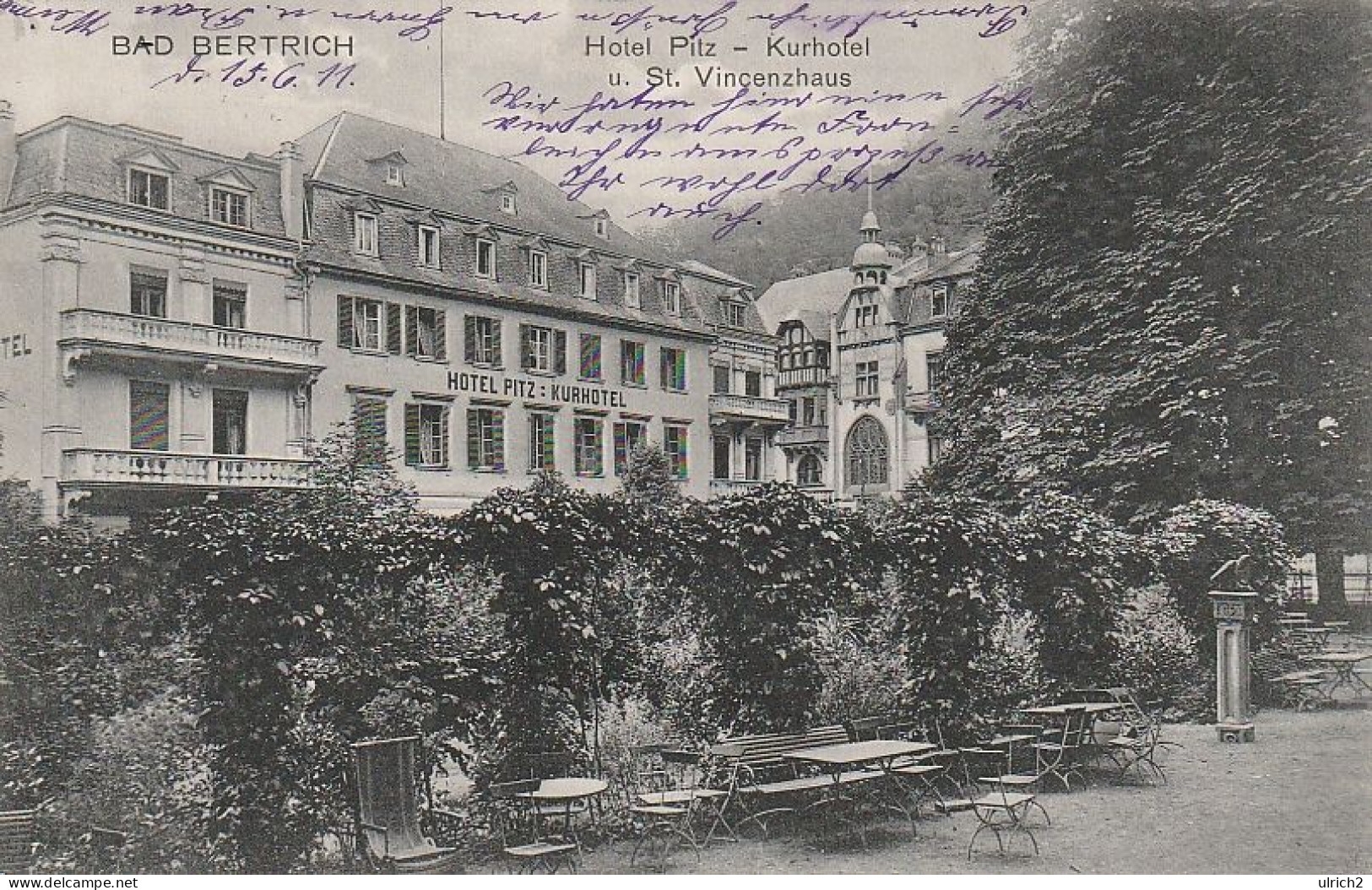 AK Bad Bertrich - Hotel Pitz Kurhotel Und. St. Vincenzhaus - 1911 (68070) - Bad Bertrich