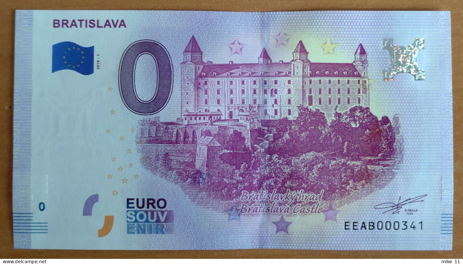 0 Euro Souvenir BRATISLAVA Slovakia EEAB 2018-1 Nr. 341 - Autres - Europe