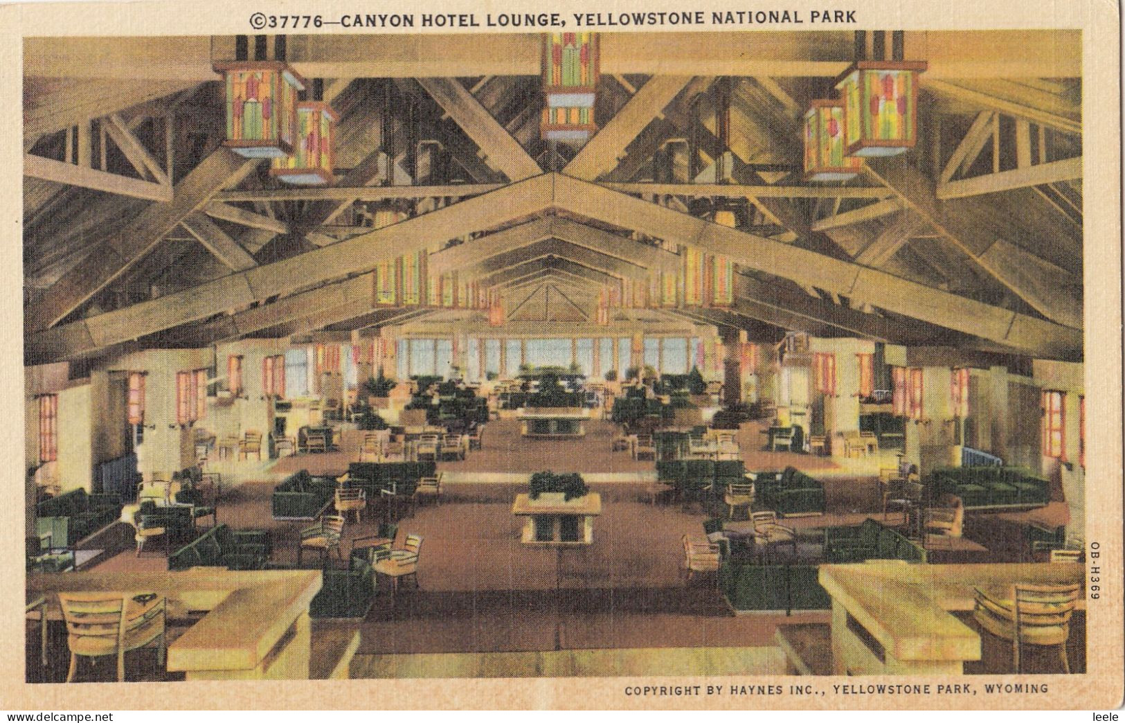 CC99.  Vintage US Postcard. Canyon Hotel Lounge, Yellowstone National Park - Yellowstone
