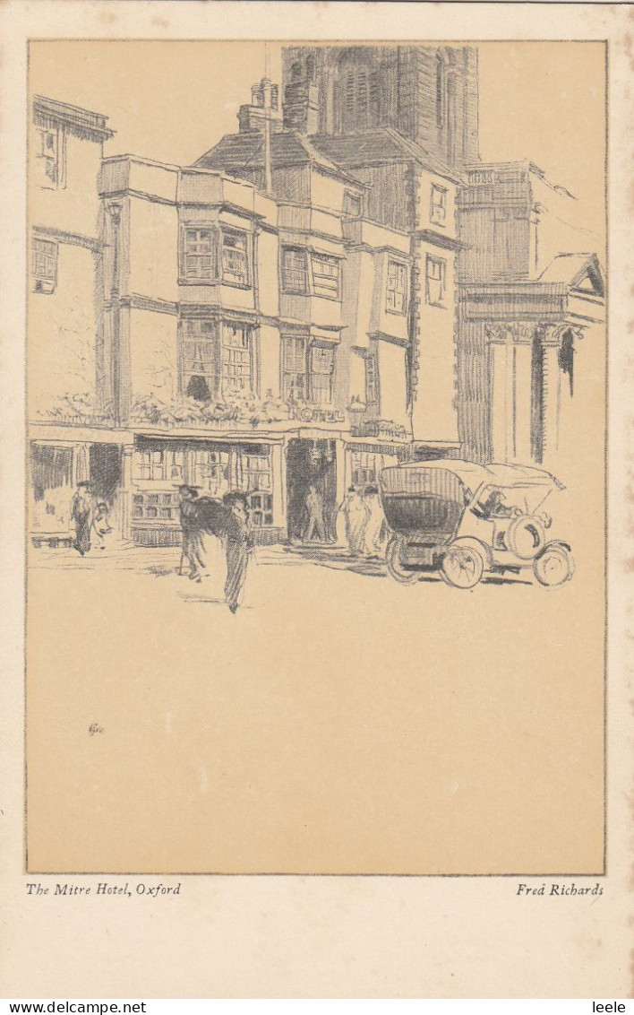 CC14. Vintage Postcard. Oxford. By Fred Richards. The Mitre Hotel. - Oxford