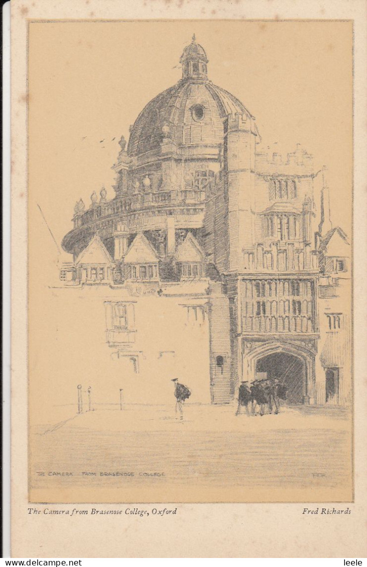 CC04. Vintage Postcard.Oxford.  By Fred Richards. The Camera From Braemore College - Oxford