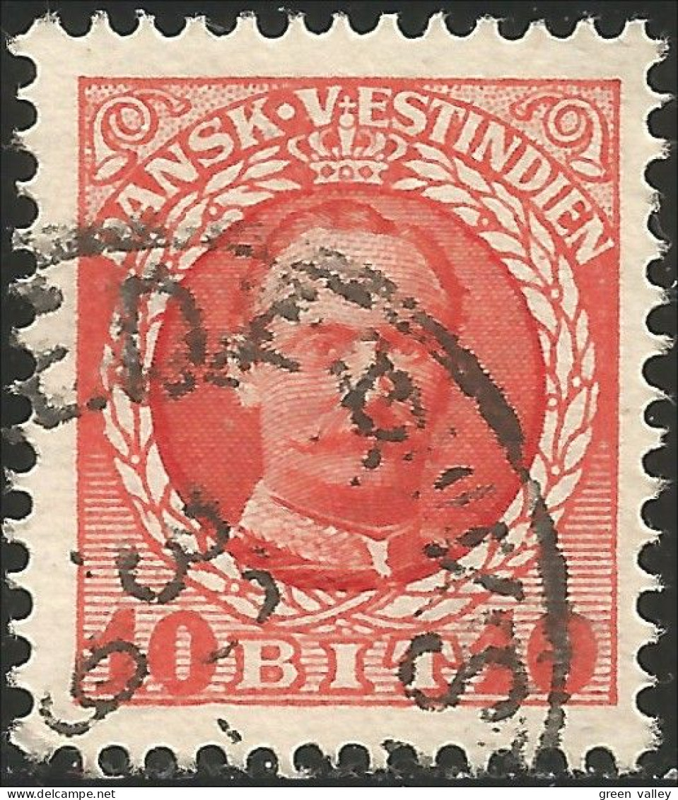 312 Danish West Indies Frederic VIII 1907 10 Ore Rouge Red (DWI-52) - Deens West-Indië