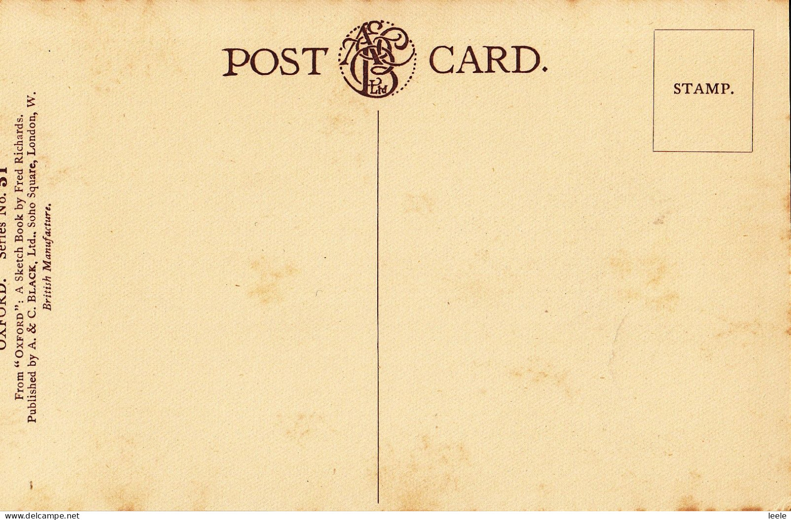 CC01. Vintage Postcard. Oxford. By Fred Richards. Grammar Hall. Magdalen College. - Oxford