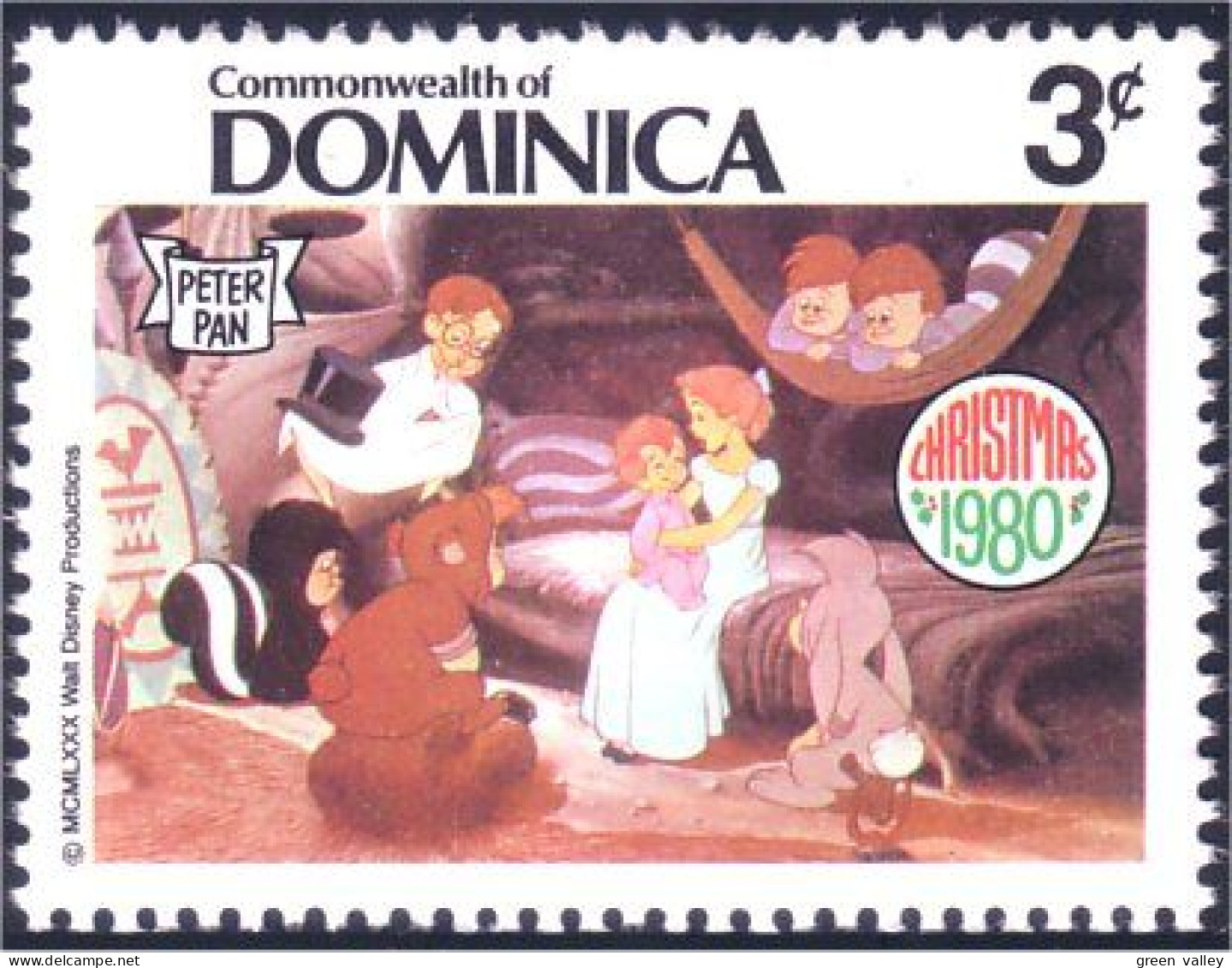 308 Dominica Disney Lapin Rabbit Raccoon Raton Ours Bear Peter Pan MNH ** Neuf SC (DMN-51a) - Dominique (1978-...)