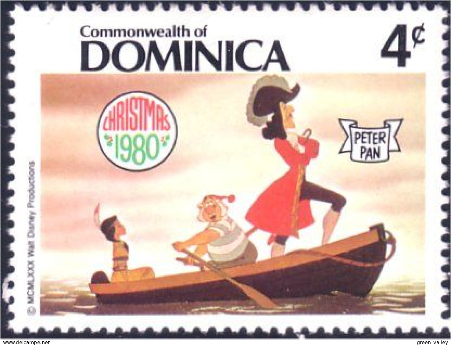 308 Dominica Disney Peter Pan Capitaine Crochet Captain Hook MNH ** Neuf SC (DMN-52a) - Dominique (1978-...)