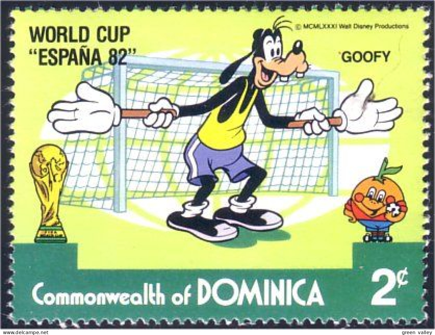 308 Dominica Disney Espana 82 Football Goofy Dingo MNH ** Neuf SC (DMN-43a) - Dominica (1978-...)