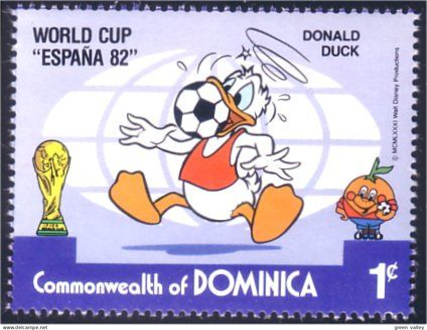 308 Dominica Disney Espana 82 Football Donald MNH ** Neuf SC (DMN-42c) - Dominique (1978-...)