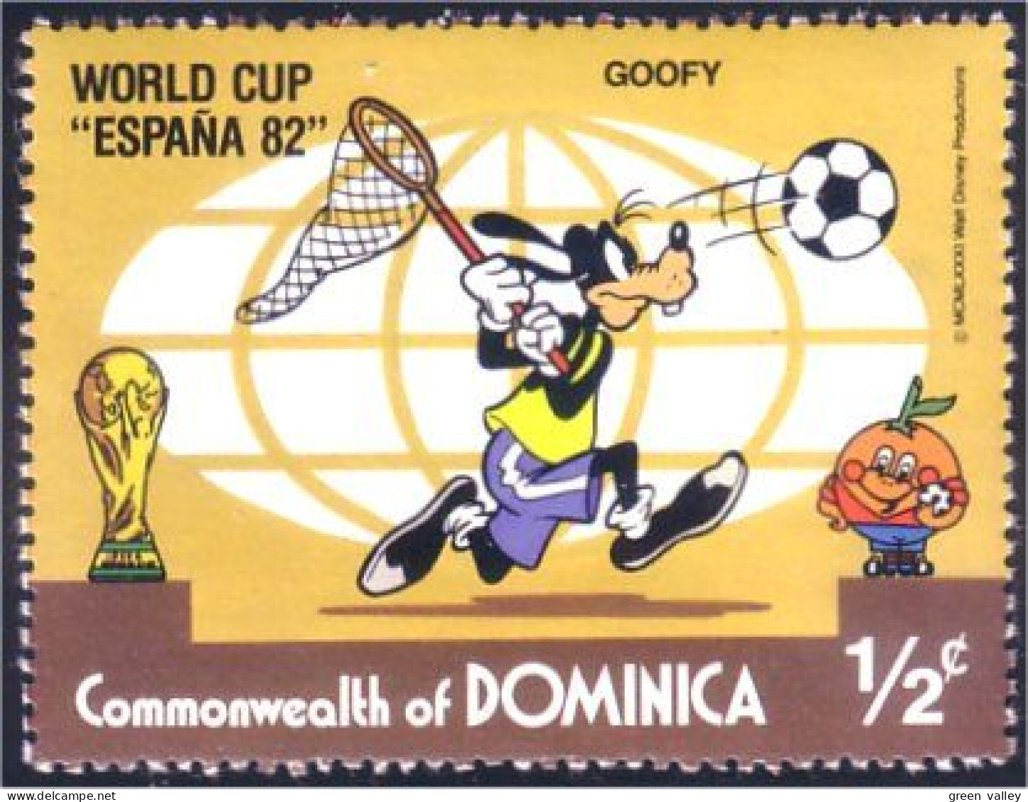 308 Dominica Disney Espana 82 Football Goofy Dingo MNH ** Neuf SC (DMN-41a) - Dominica (1978-...)