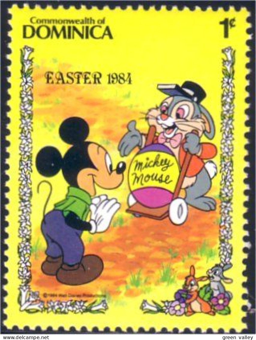 308 Dominica Disney Mickey Easter Rabbit Lapin Paques MNH ** Neuf SC (DMN-28b) - Conejos