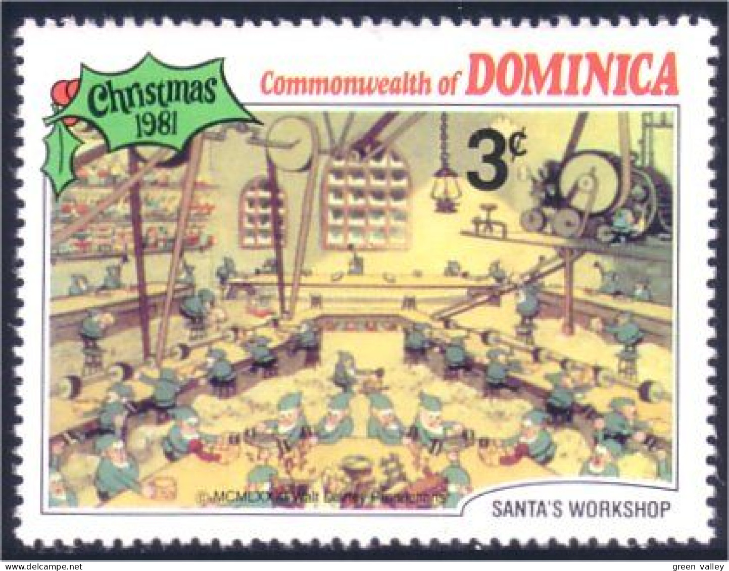 308 Dominica Disney Santa Claus Workshop Atelier Père Noel MNH ** Neuf SC (DMN-24c) - Natale