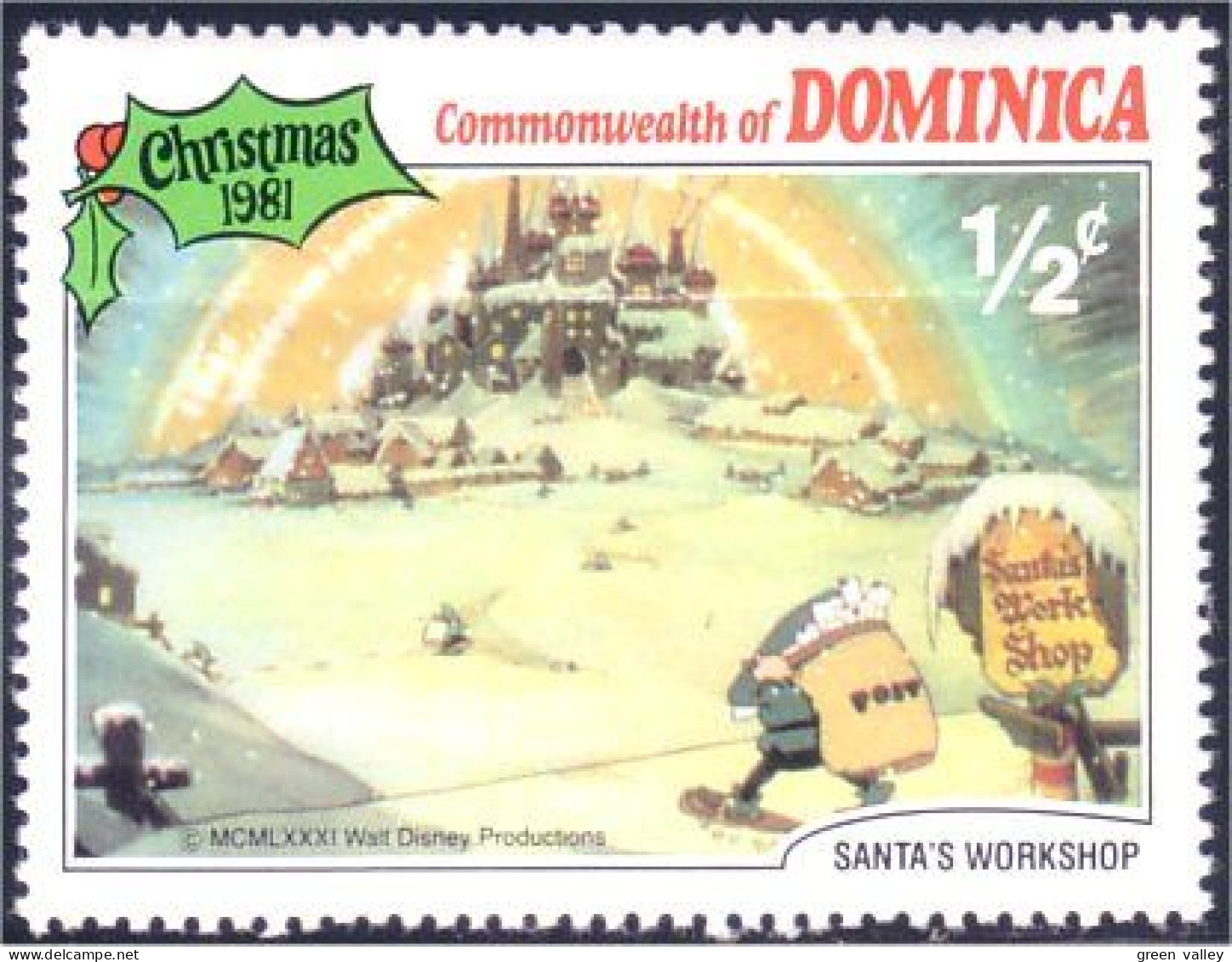 308 Dominica Disney Santa Claus Workshop Atelier Père Noel MNH ** Neuf SC (DMN-21b) - Natale