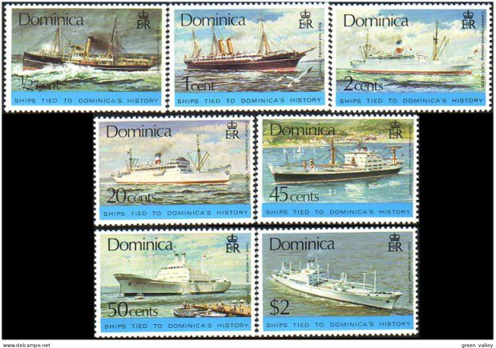 308 Dominica Bateaux Ships Schiff MNH ** Neuf SC (DMN-4b) - Dominica (1978-...)