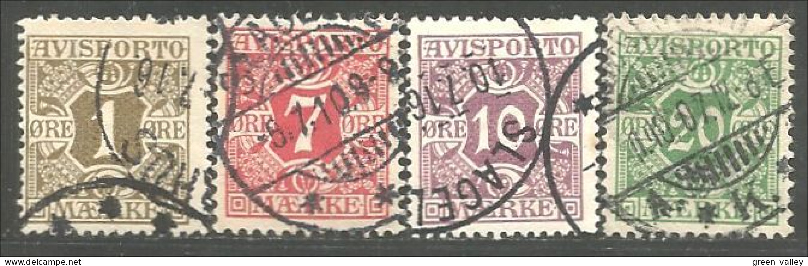 300 Denmark 1907 Journaux Newspaper 4 Differents (DMK-89) - Service