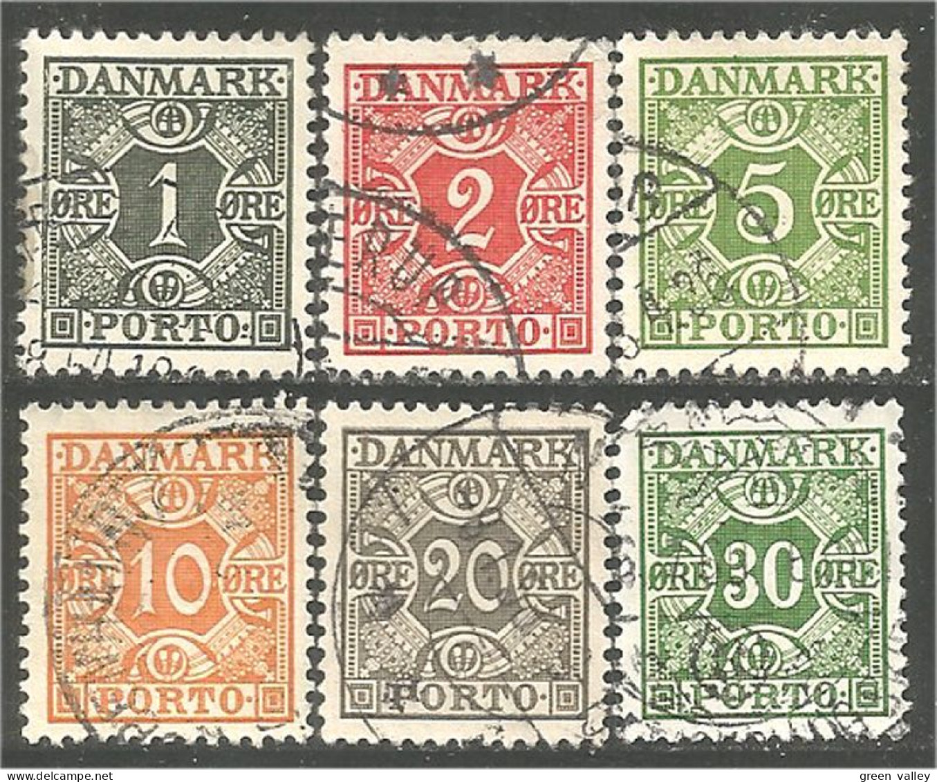 300 Denmark 1921-30 Taxe Postage Due 6 Differents (DMK-90) - Postage Due