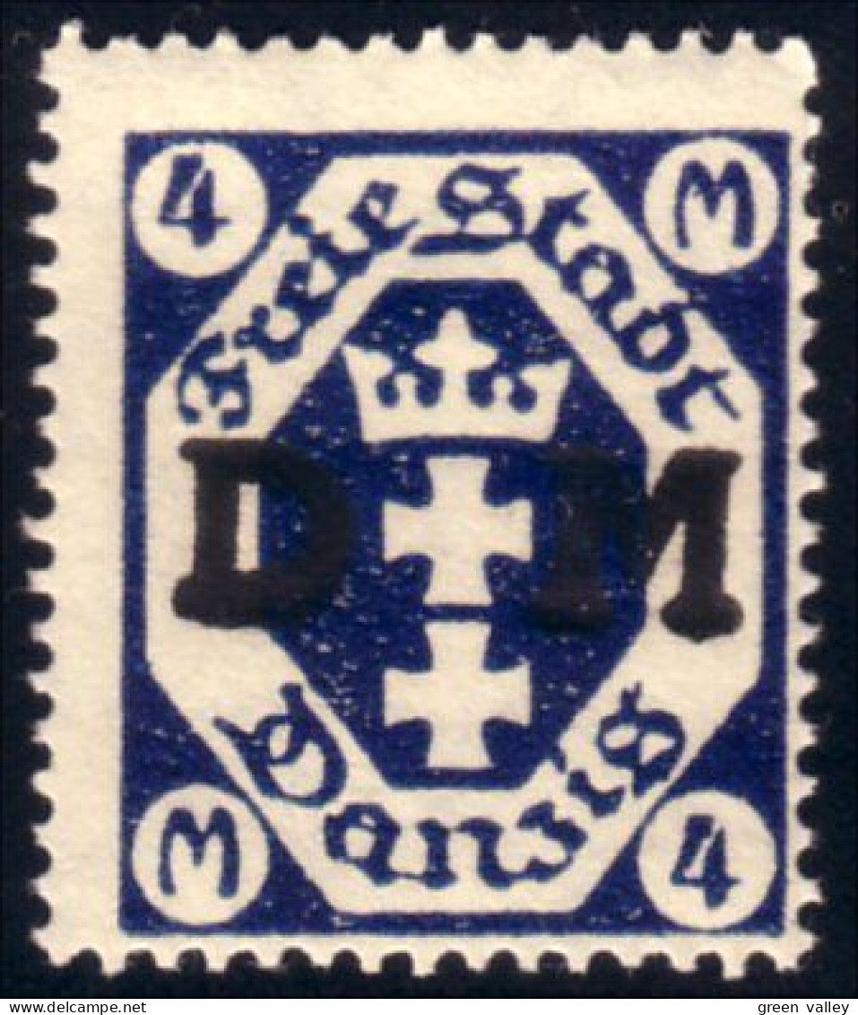 296 Danzig D M Overprint MH * Neuf Ch (DAN-19) - Servizio