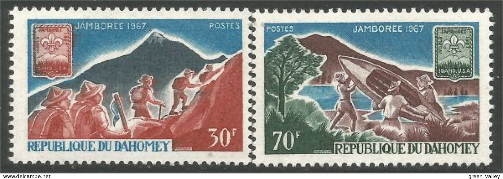 294 Dahomey Scouts Jamboree 1967 Escalade Mountain Climbing Canot Bateau Boat MNH ** Neuf SC (DAH-61) - Unused Stamps