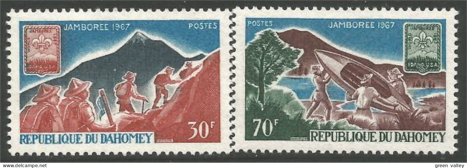 294 Dahomey Scouts Jamboree 1967 Escalade Mountain Climbing Canot Bateau Boat MNH ** Neuf SC (DAH-62) - Escalada