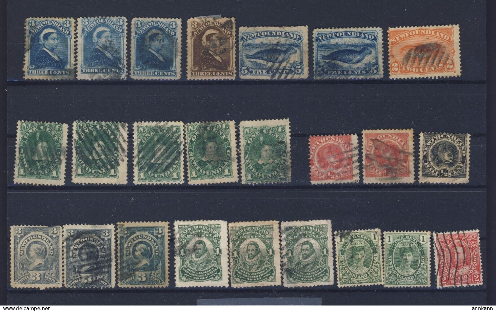 24x Used Newfoundland Older Stamps Guide Value = $127.00 - 1865-1902
