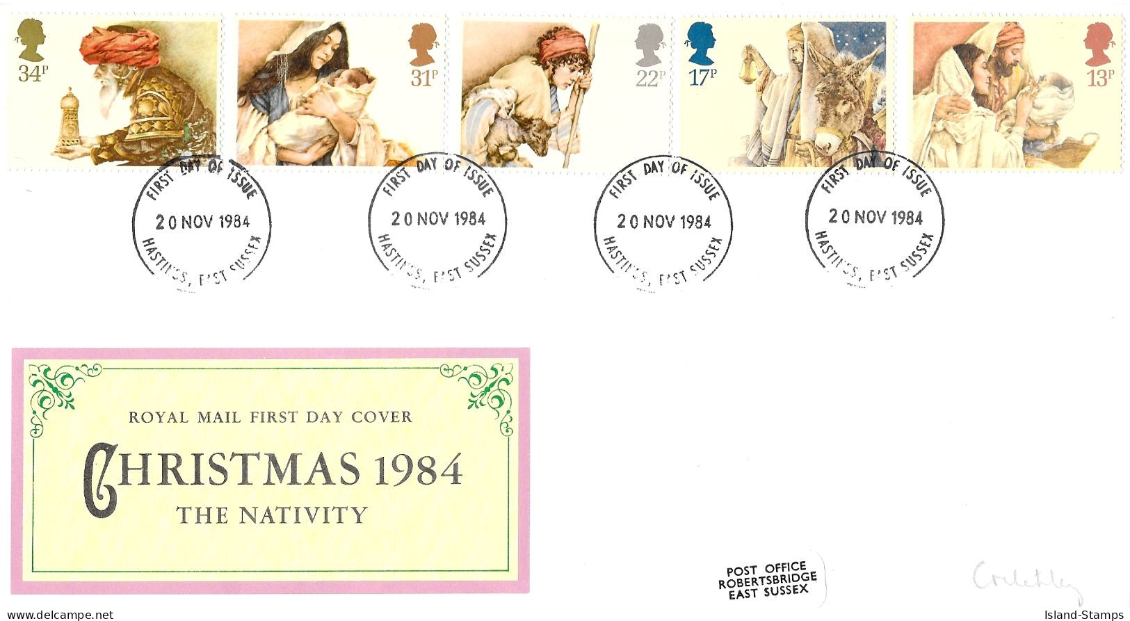 1984 Christmas (2) Addressed FDC Tt - 1981-1990 Decimal Issues