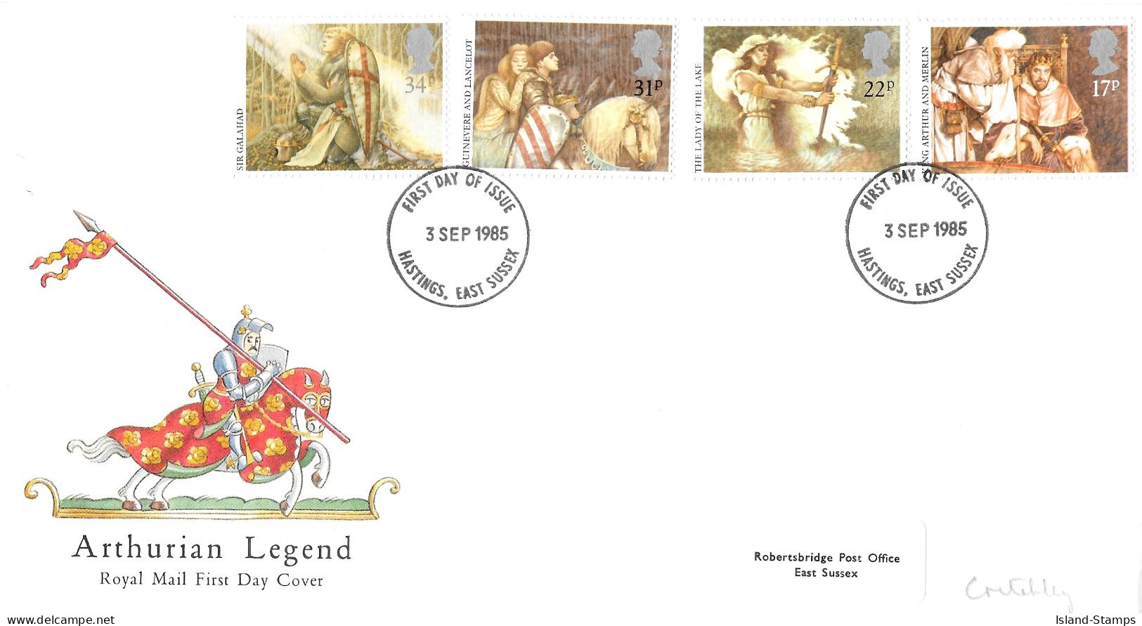 1985 Arthurian Legends Addressed FDC Tt - 1981-1990 Em. Décimales