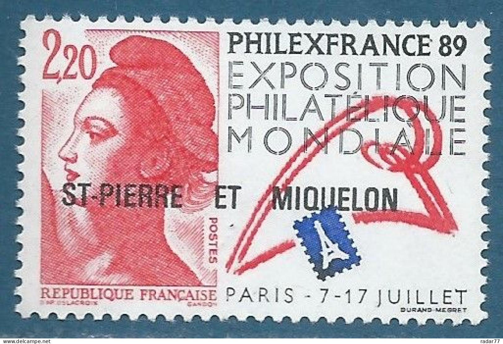 Saint-Pierre Et Miquelon N°489 Philexfrance'99 Surchargé Neuf** - Unused Stamps