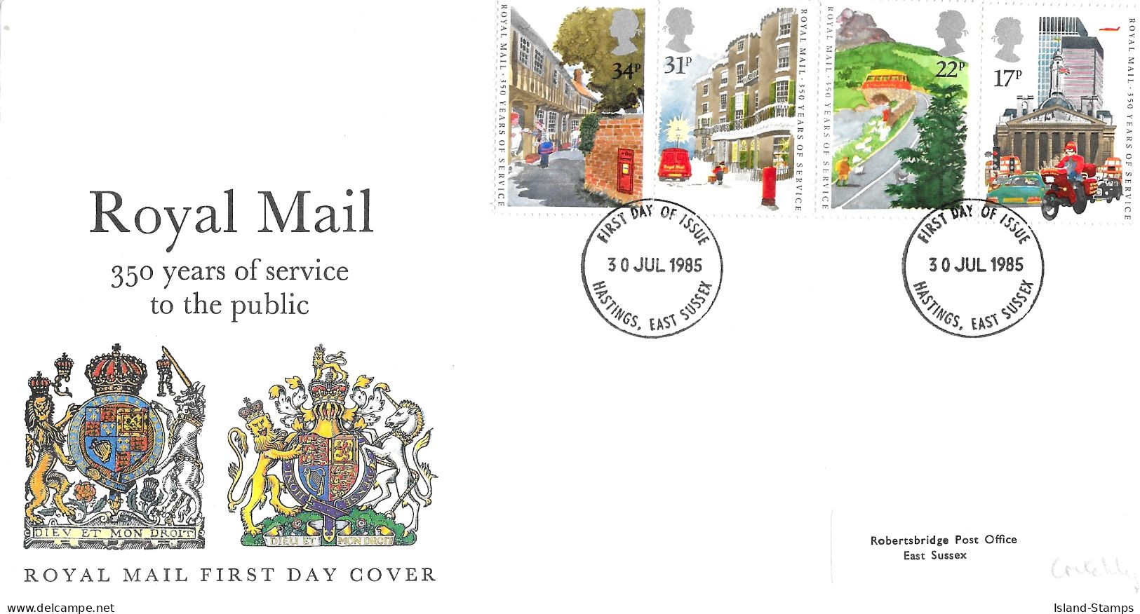 1985 Royal Mail Addressed FDC Tt - 1981-1990 Em. Décimales