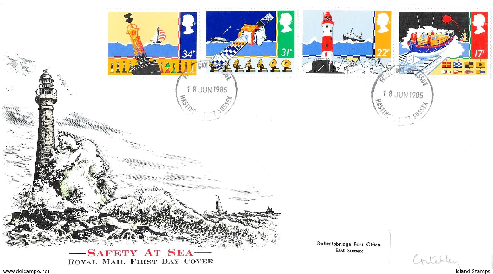 1985 Safety At Sea Addressed FDC Tt - 1981-1990 Decimale Uitgaven