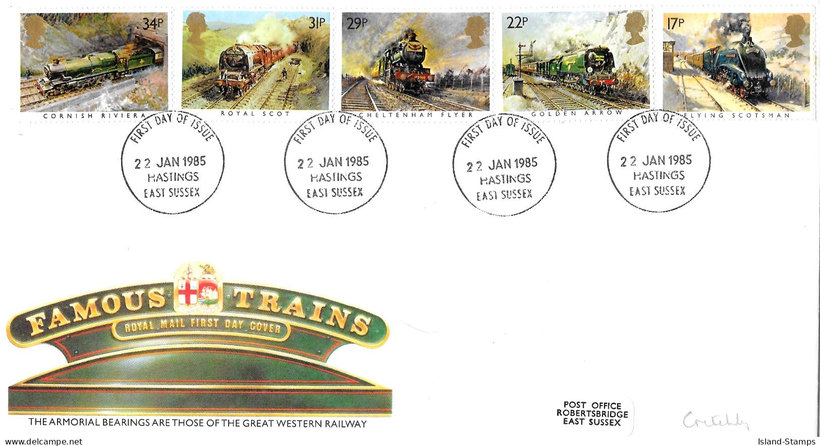 1985 Trains Addressed FDC Tt - 1981-1990 Decimal Issues