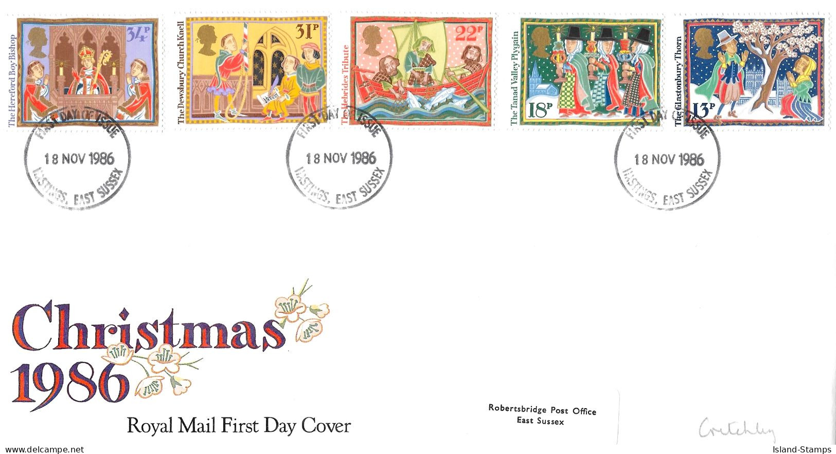 1986 Christmas Addressed FDC Tt - 1981-1990 Em. Décimales