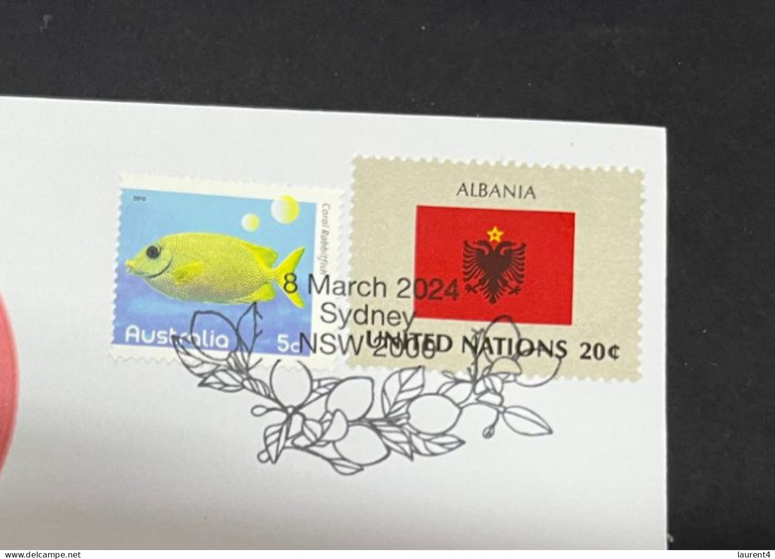 8-3-2024 (2 Y 27) COVID-19 4th Anniversary - Albania - 8 March 2024 (with Albania UN Flag Stamp) - Malattie