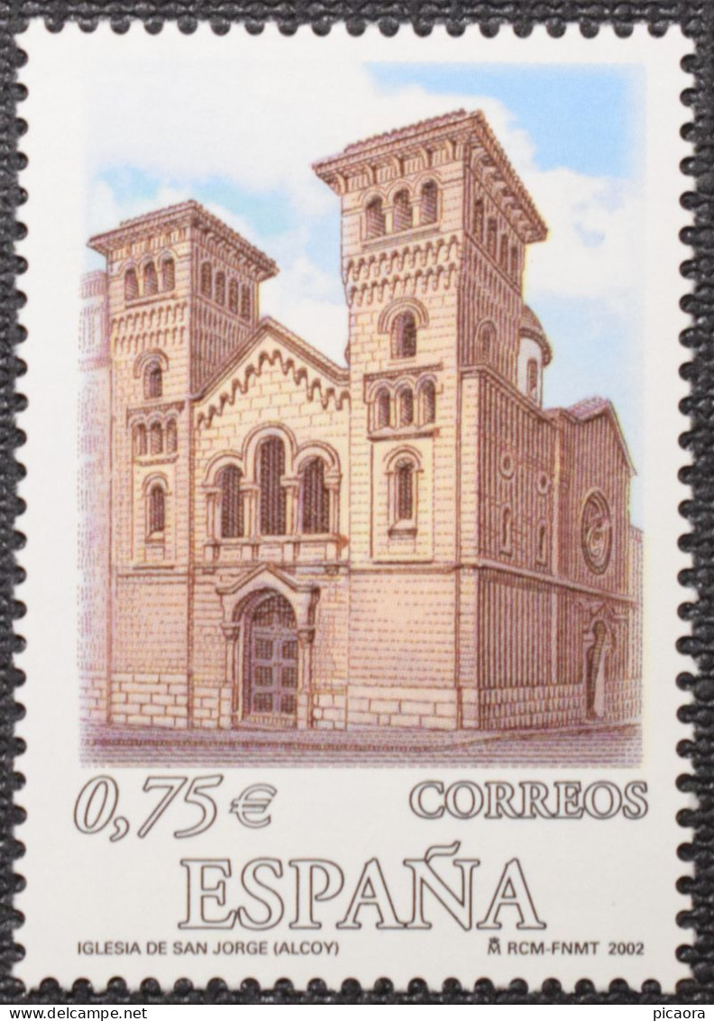 España Spain 2002  Iglesia De San Jorge  Alcoy Mi 3807  Yv 3521  Edi 3951   Nuevo New MNH ** - Churches & Cathedrals