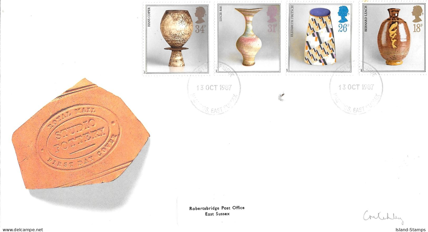 1987 Pottery Addressed FDC Tt - 1981-1990 Decimal Issues