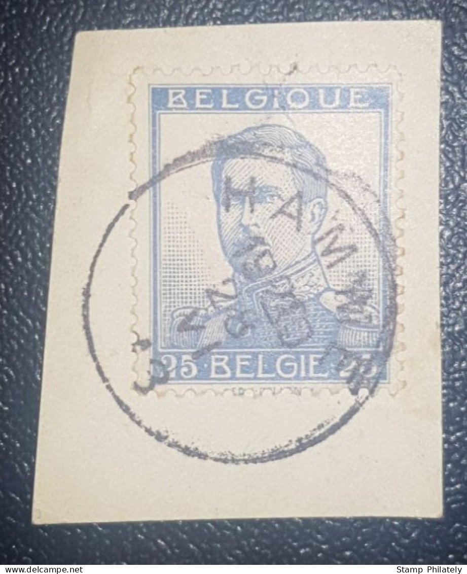 Belgium King Albert 25C Used Postmark Stamp On Paper Hamme Cancel - Altri & Non Classificati