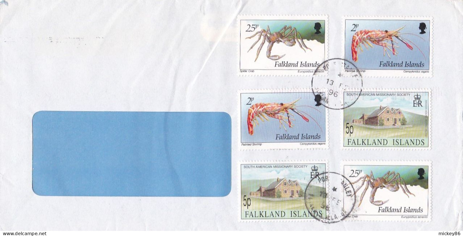 FALKLAND Islands -Lettre PORT STANLEY Pour  ????  .....timbres Divers (6 Valeurs) Sur Enveloppe à Fenêtre .....à Saisir - Falkland