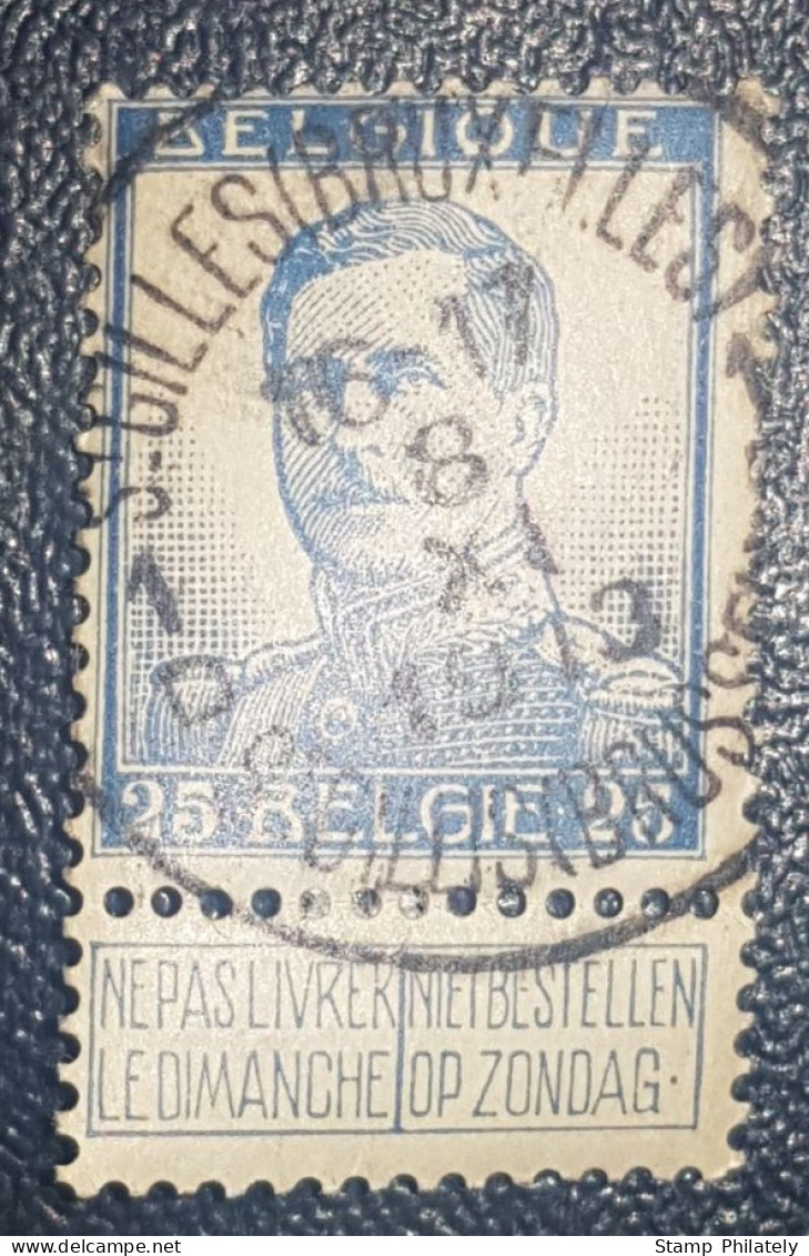 Belgium 25C King Albert 1913 Postmark SON Stamp - Autres & Non Classés