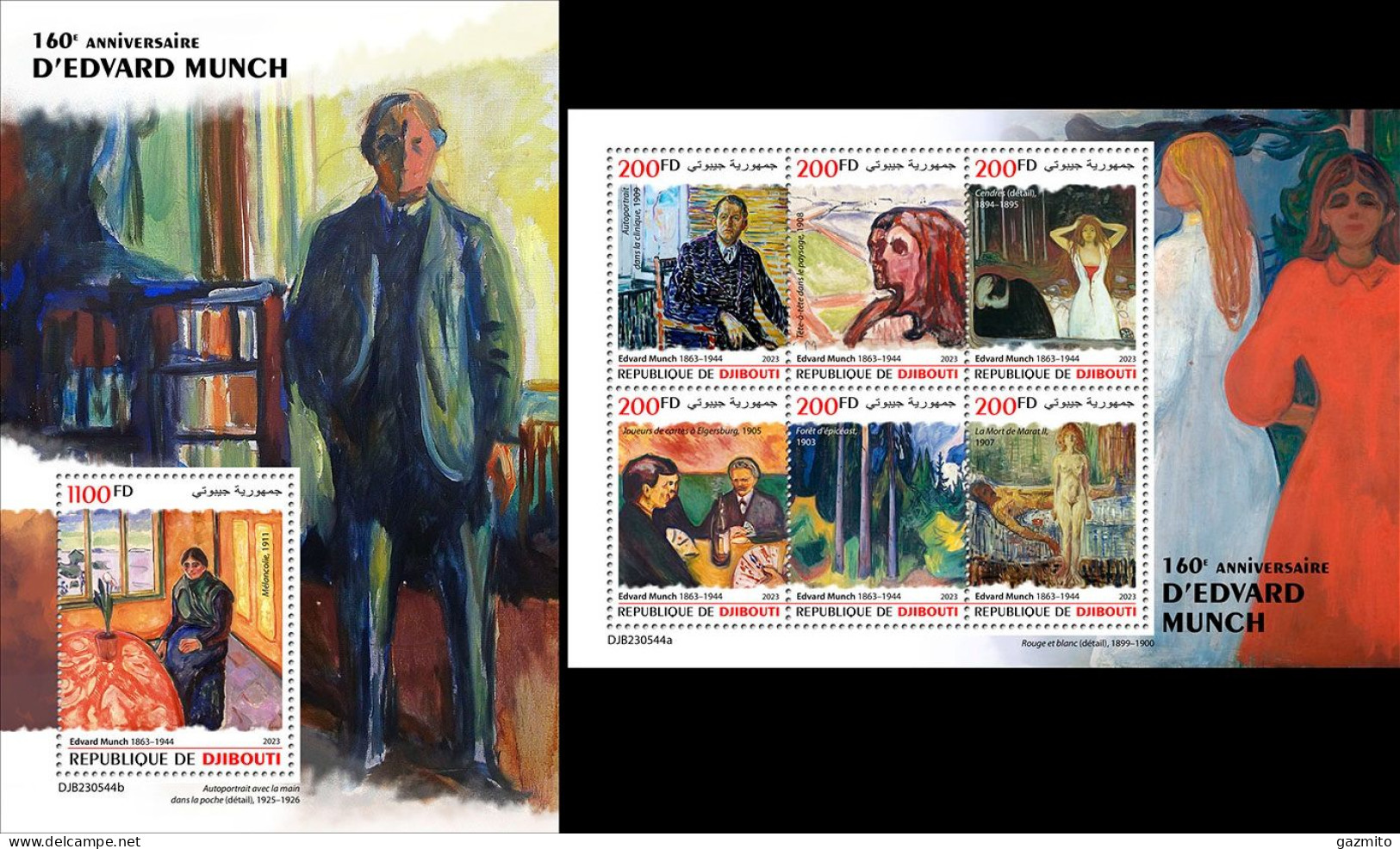 Djibouti 2023, Art, Munch, 4val In BF +BF - Moderne