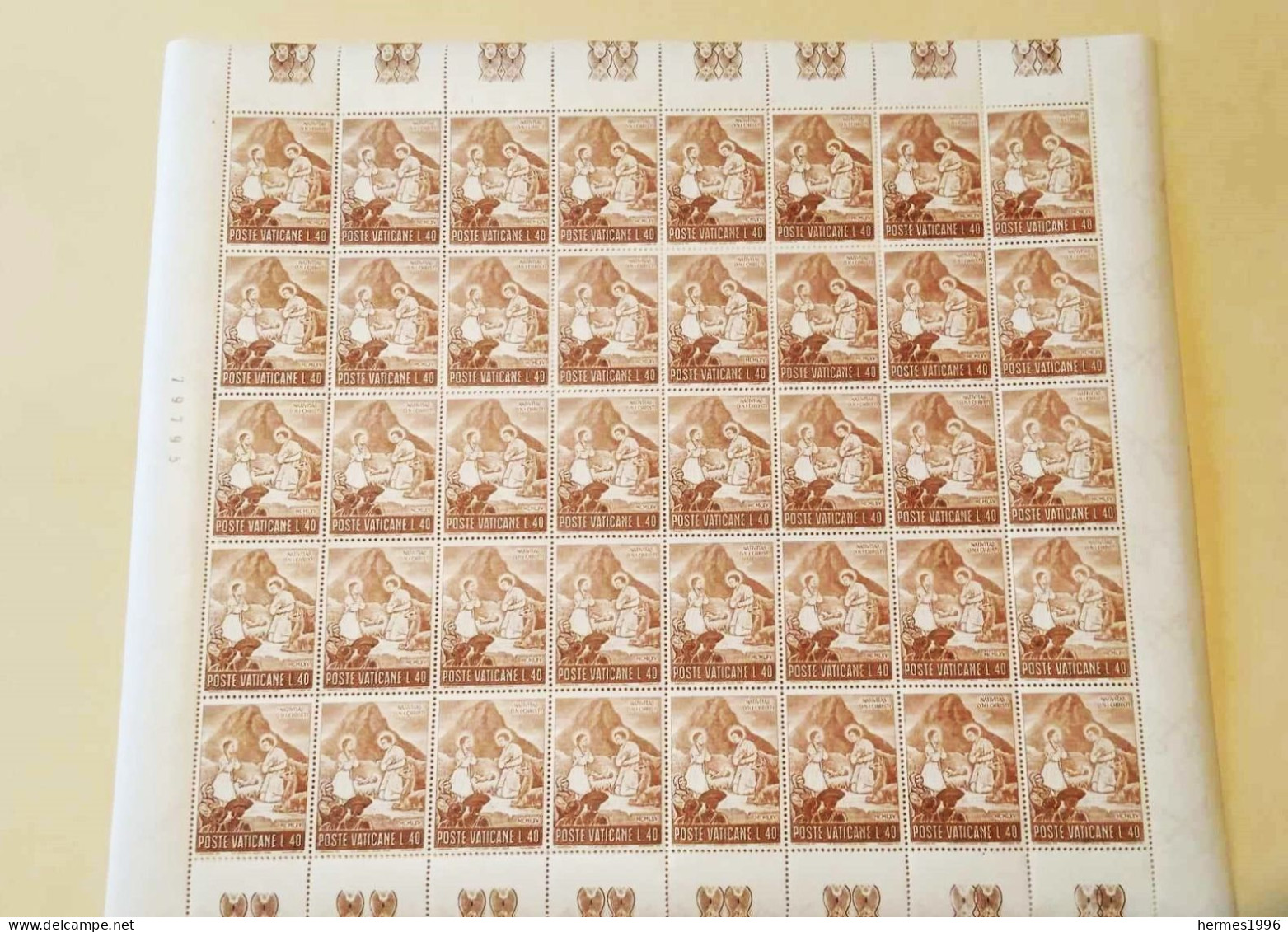 VATICANO   FOGLIO  INTERO   ANNO  1965    L. 40 - Unused Stamps