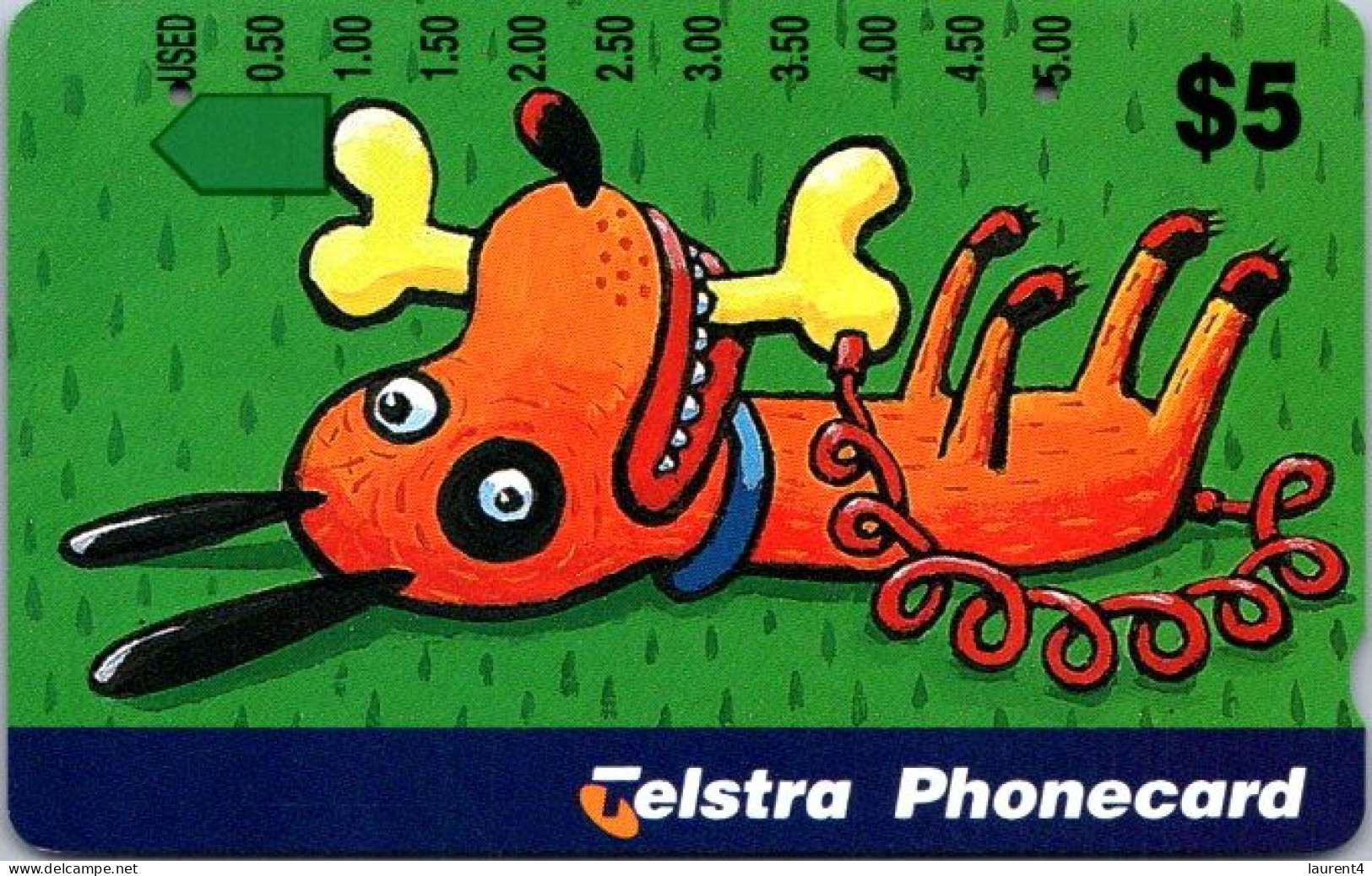 8-3-2024 (Phonecard) Humour - Dog & Bone - $ 5.00 Phonecard - Carte De Téléphoone (1 Card) - Australie