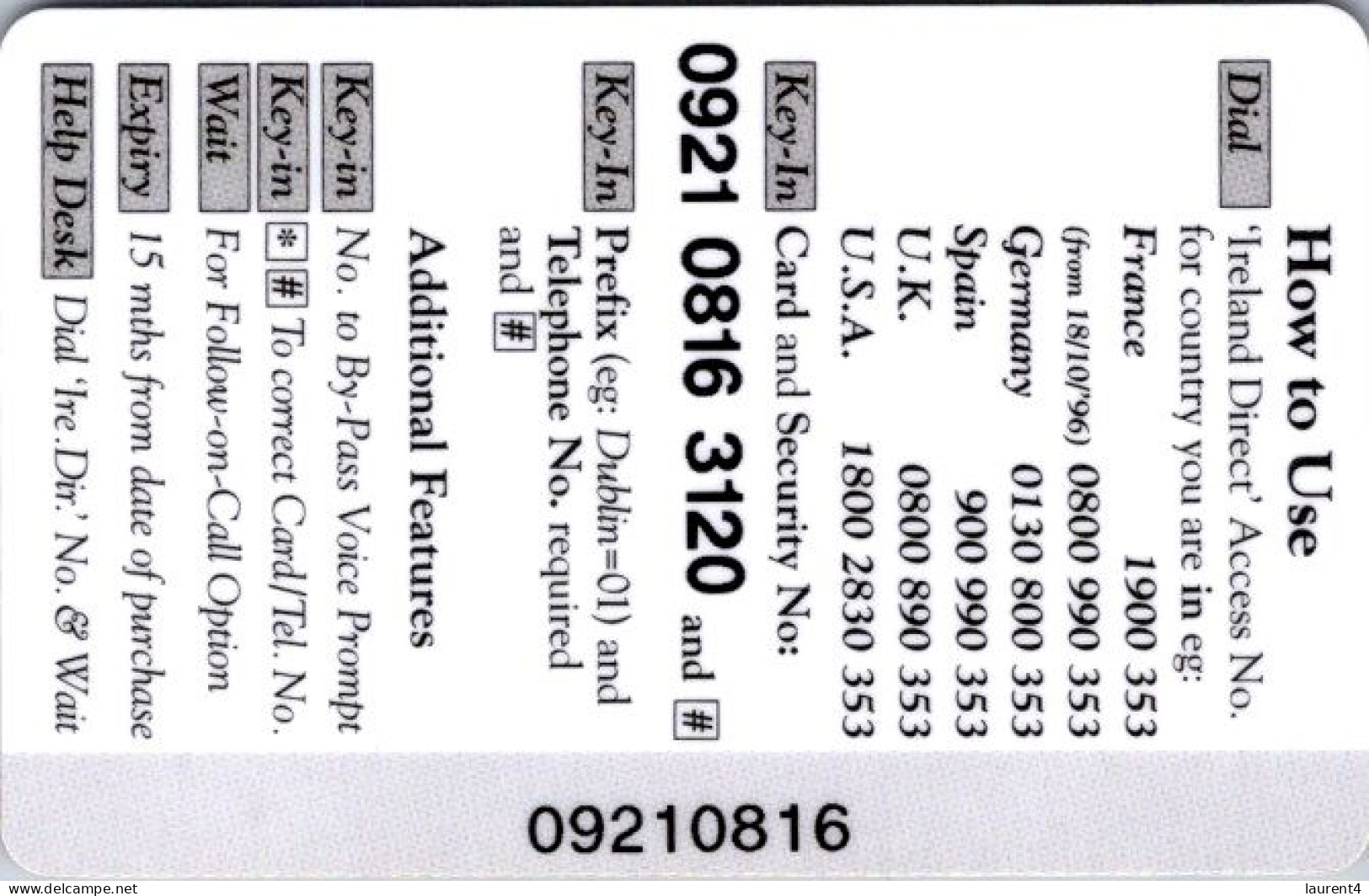 8-3-2024 (Phonecard) Ireland Direct  Phonecard - Carte De Téléphone (1 Card) - Andere - Europa