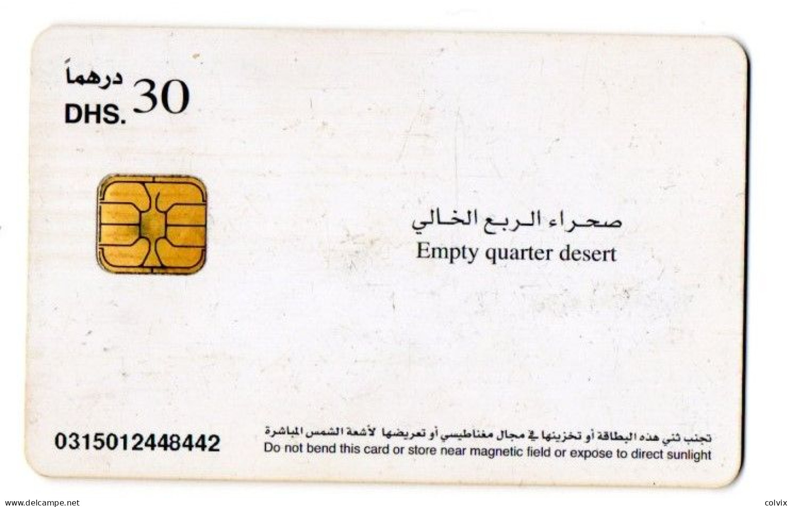 EMIRATS ARABES UNIS TELECARTE EMPTY QUARTER DESERT - United Arab Emirates