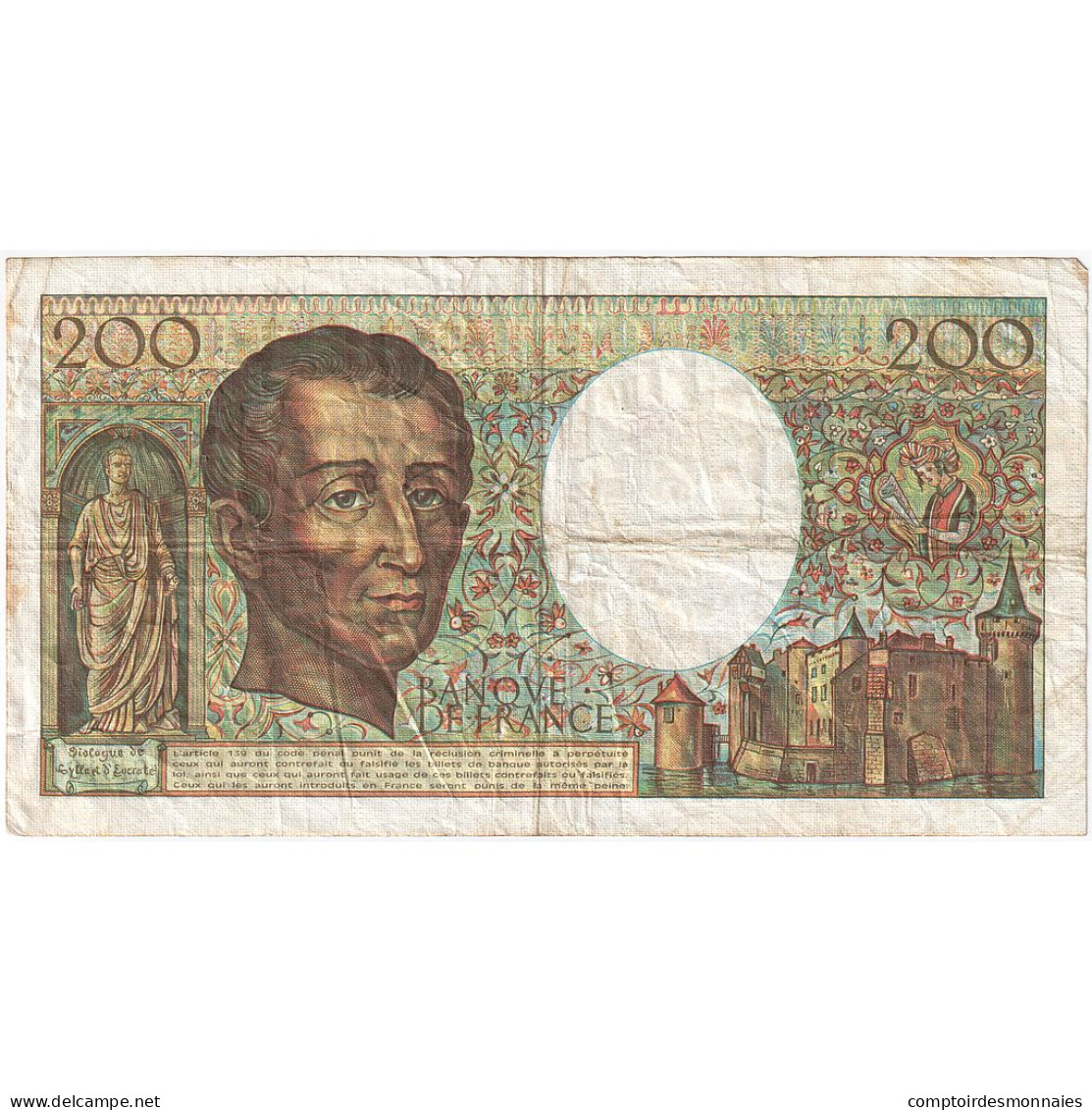 France, 200 Francs, Montesquieu, 1982, G.010, TB, Fayette:70.2, KM:155a - 200 F 1981-1994 ''Montesquieu''