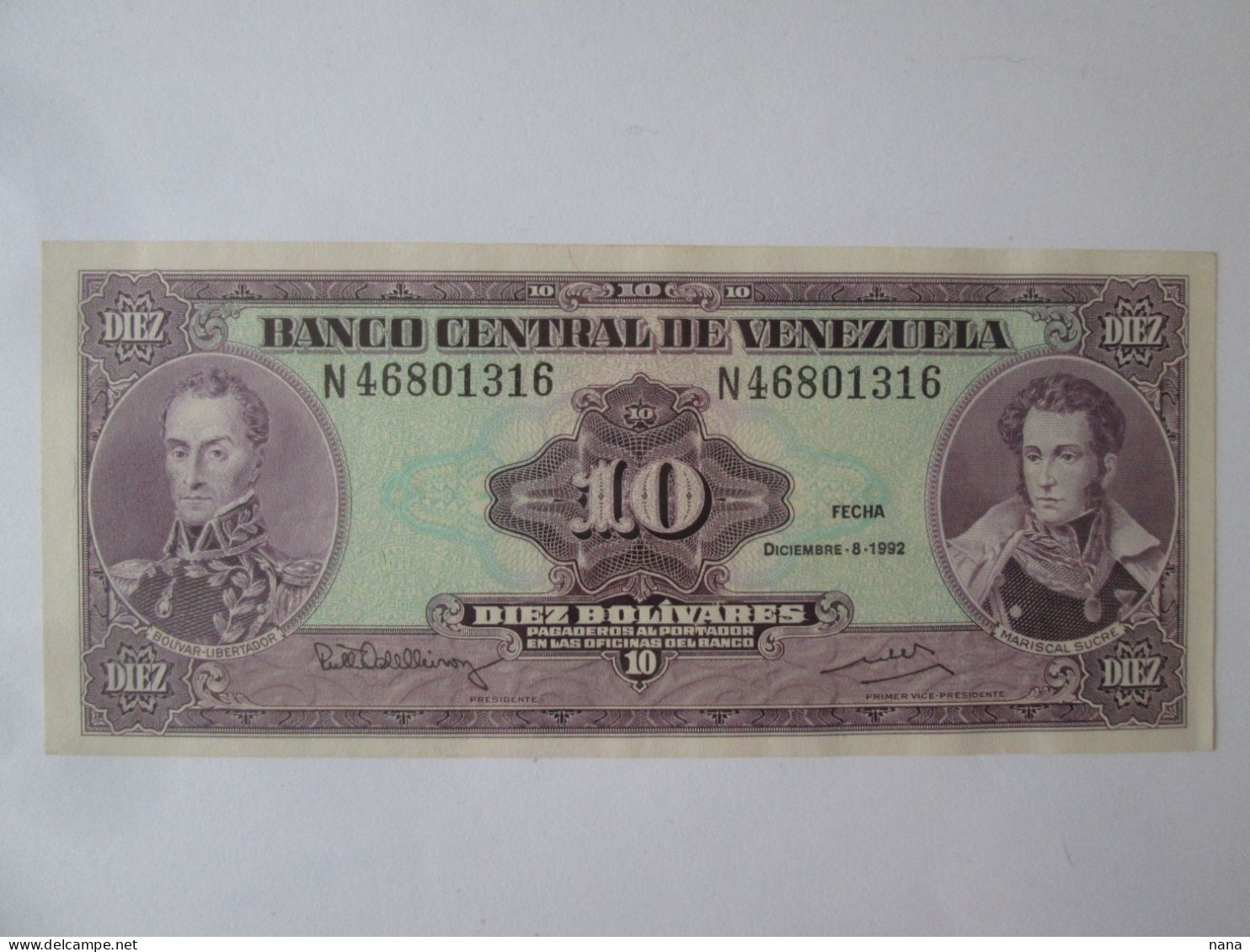 Venezuela 10 Bolivares 1992 Banknote UNC See Pictures - Venezuela