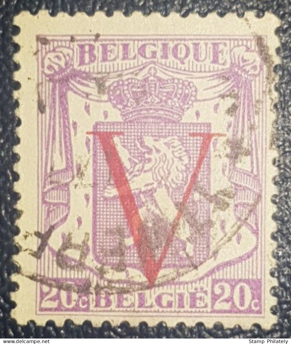 Belgium Red Overprint Used Stamp 1944 - Oblitérés