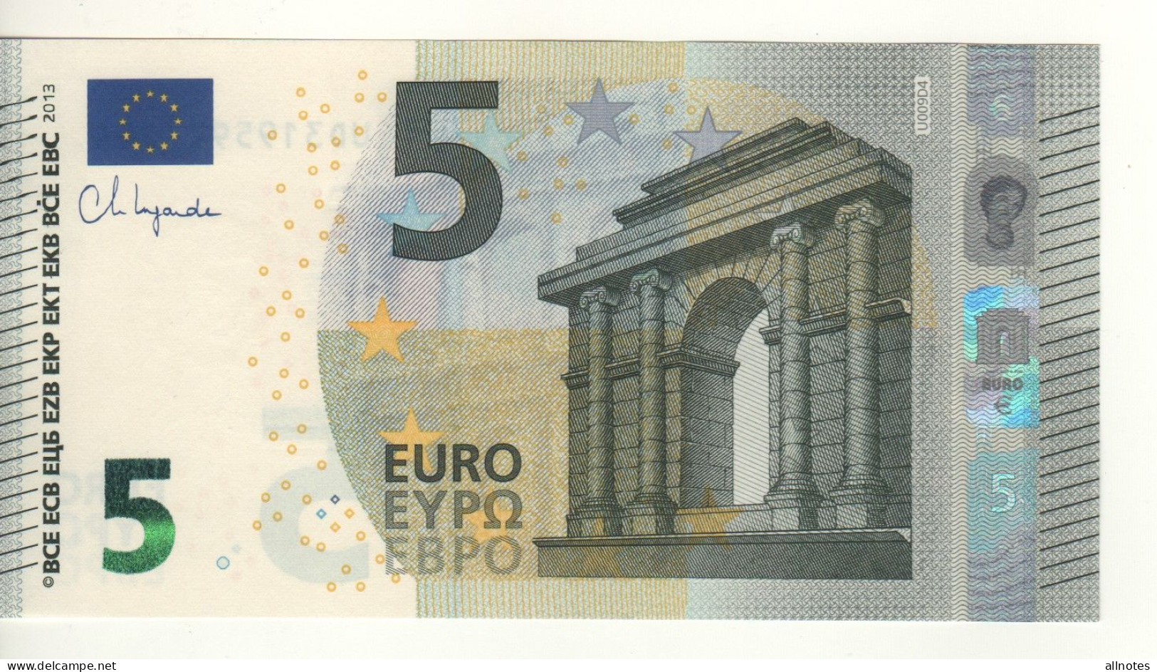 5 EURO  "France"    Ch.Lagarde    U 009 D4   UD3195927504  /  FDS - UNC - 5 Euro