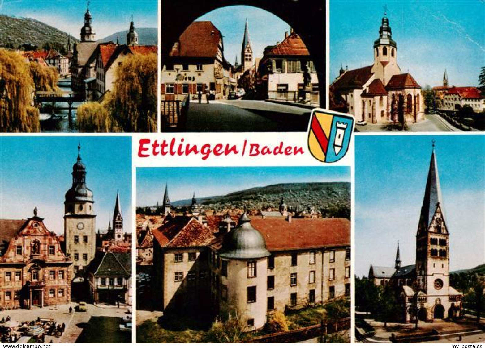 73923205 Ettlingen Motive Stadtzentrum Rathaus Kirche - Ettlingen