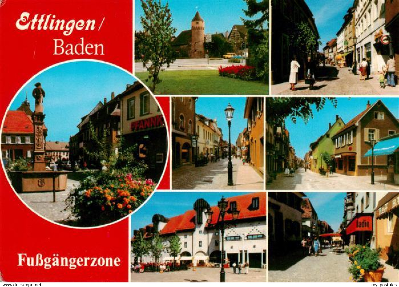 73923175 Ettlingen Schloss Brunnen Fussgaengerzonen - Ettlingen