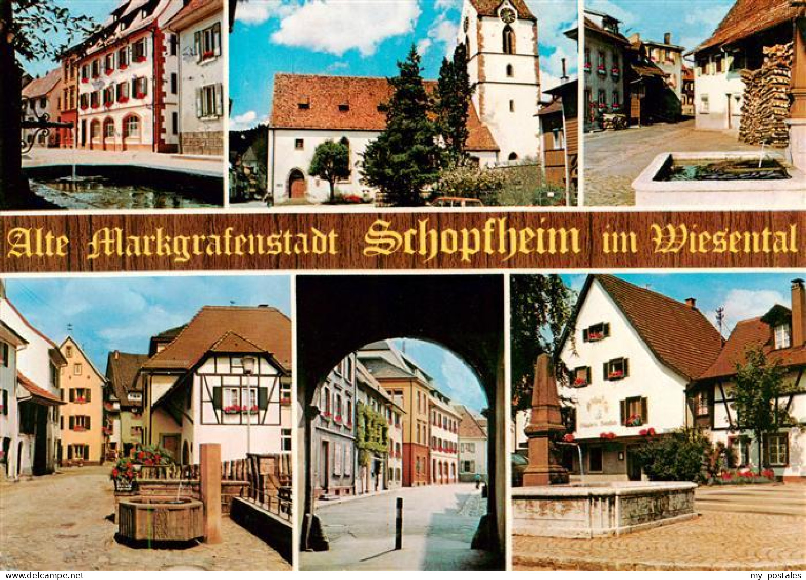 73923144 Schopfheim Brunnen Kirche Ortspartien - Schopfheim