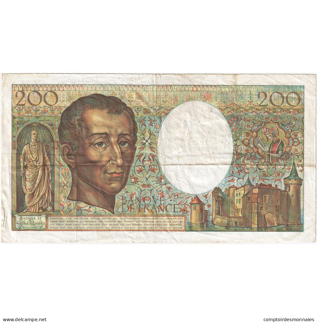 France, 200 Francs, Montesquieu, Undated (1981), A.002, TB+ - 200 F 1981-1994 ''Montesquieu''